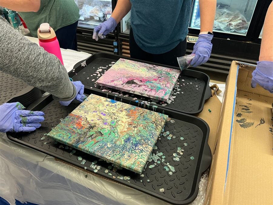 Pour painting from one of Wilhelmina's classes