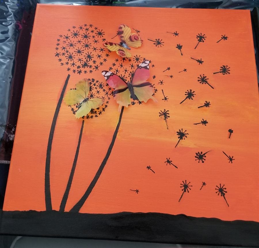A painting created in one of Wilhelmina's classes