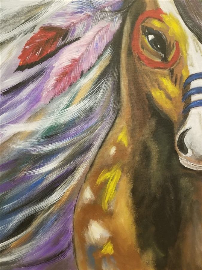 Native American war horse painting by Wilhelmina Stöcker
